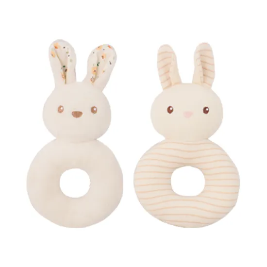 D KING Newborn Infant Animal Shape Soft Plush Rabbit Stuffed Toy Rattle