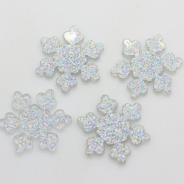 100pcs/bag Fancy Snowflakes Shaped Resin Cabochon Flatback Beads Hair Accessories Charms Holiday Party Decor Beads