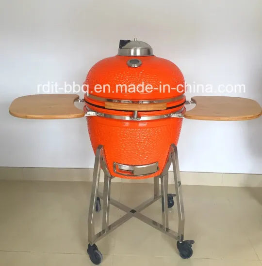 24inch Kamado Ceramic Charcoal Grill with Foldable Bamboo Shelves /Color Can Be Different