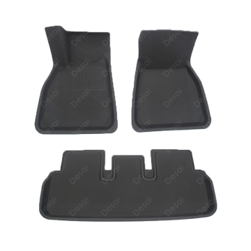 3D TPE Striated Rear Trunk Floor Mat for 2021-2023 Tesla Model S - Vacuum-Molding Protector Carpet Mats
