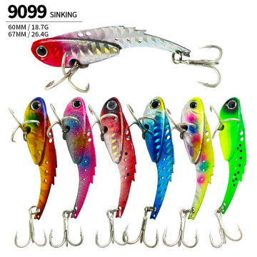 Newmajor 60mm/18.7g＆67mm/26.4gメタルビブ釣りルアー付き騒音パイレット人工餌