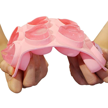 Cubo de gelo de silicone reutilizável molda coração em forma de coração