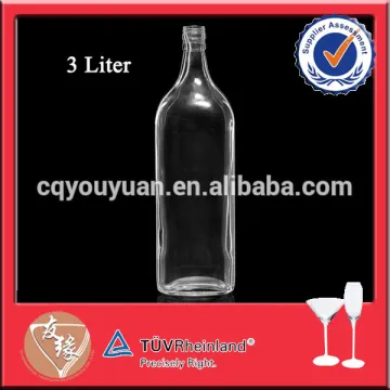 Cheap price wholesale square shape 3 litre bottle of vodka