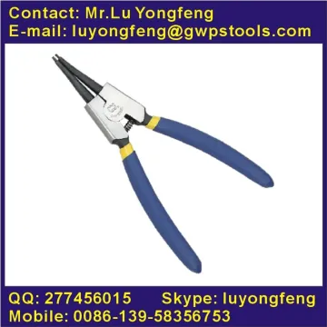 Finely polished American style snap ring pliers,external straight,with double dip handle