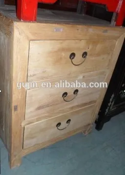 Antique Elm Wood Chest of Drawers