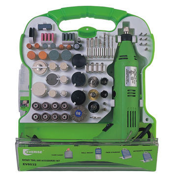 172-piece rotary tool and accessories set, includes felt wheel and sanding disc