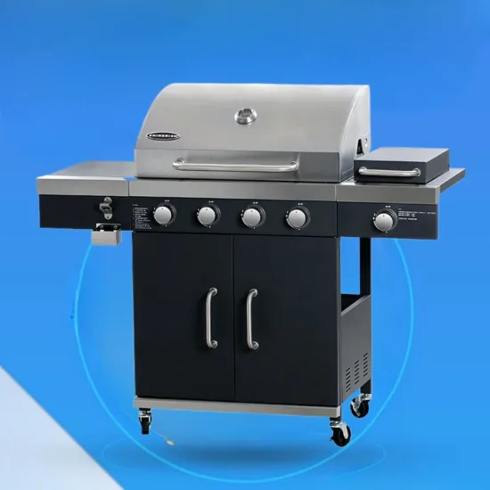 High Quality 6 Burners Cast Iron Grill Barbecue Electronic Pulse Ignition, Folding Charcoal BBQ Grill