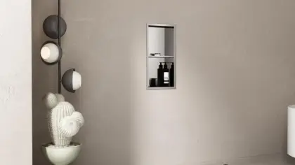 SUS304 Handmade Silver Bathroom Shower Niche