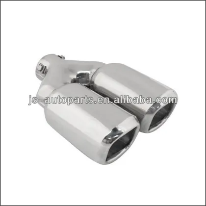 Inlet 2.375 Outlet 3.5x3.25 Dual Straight Cut W resonated BOLT ON Exhaust Tip