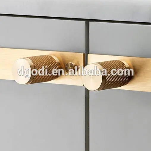brass knurled cabinet handle and knob, furniture knob