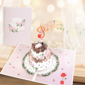 Biglietto pop-up musicale per torta nuziale 3D