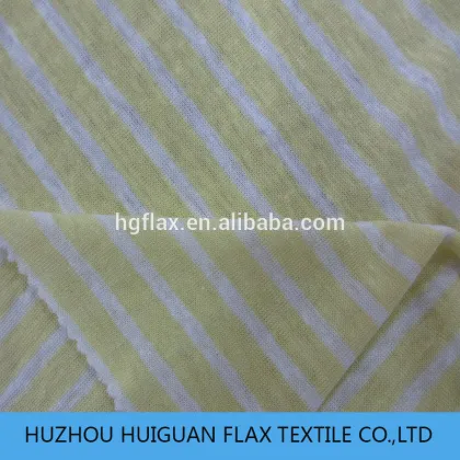 100% Linen Yarn Dyed Stripe Jersey /Linen Knitted Fabric HGJS003