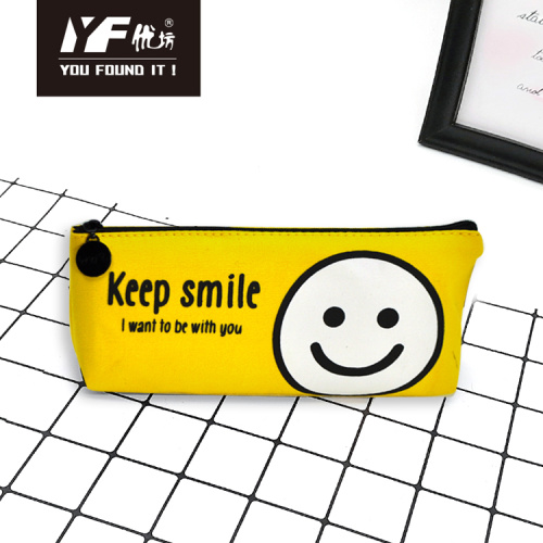 Pencil Case Cheap Custom keep smile style cute canvas pencil case Supplier