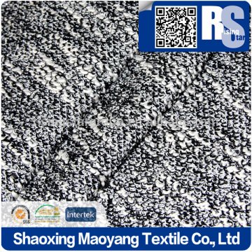 KNITTED T/R HACCI SLUB FABRIC IN BLK/WHITE ONLY