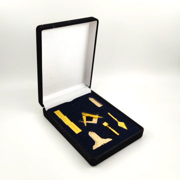 Masonic Blue Lodge Tools Miniature Working Set in Velvet Box