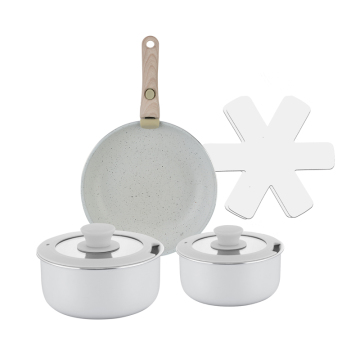 Royal Kitchen 8-Piece Modern Marble Non-Stick Cookware Set for Induction Cooking