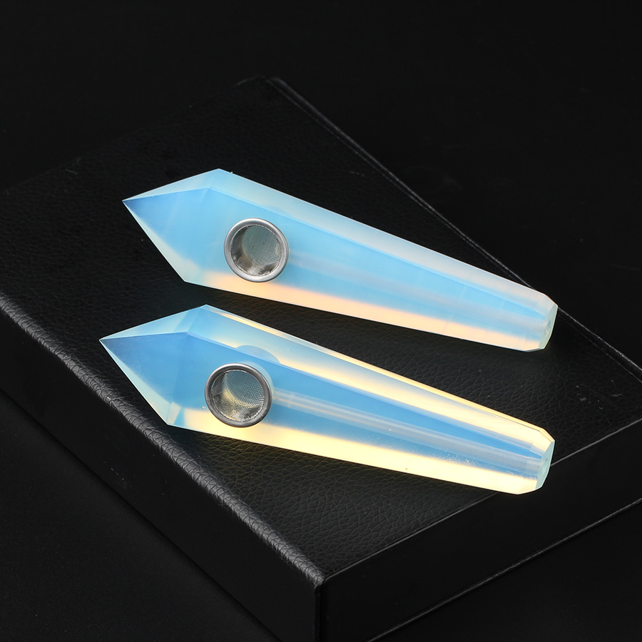 Natural Quartz Smoking Pipe Crystal Point Wand Healing Crystal GemstoneWith Metal Filter Wholesale Price 1PC