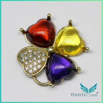 Jewellery free sample heart flat cabochon cut pendant for gemstones
