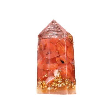 Carnelian 칩 스톤 수지 육각형 프리즘 장식용 가정 장식