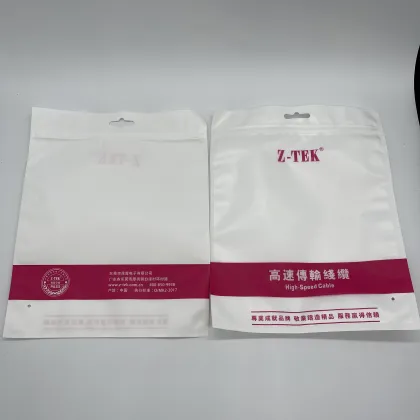 Custom Design Plastic laminated USB cable packaging bag for phone charger packaging