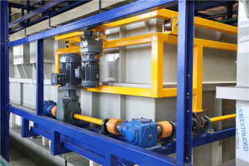 Hoist motor and tank of the electro-plating line