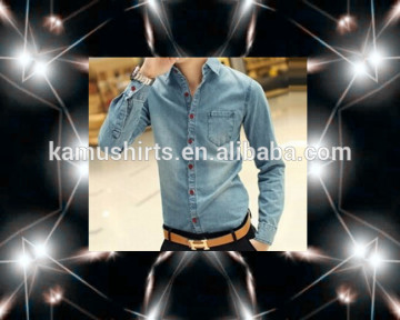 2015 latest Korean slim fit men Jean shirts