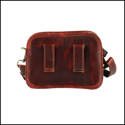 Genuine leather waist crossbody bag for men