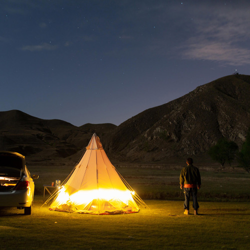 The Great White Bear Pyramid Cotton Tent