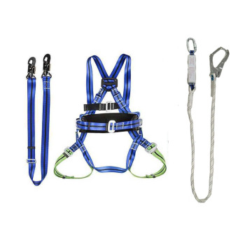 CE Fall Protection Full Body Belt Climbing Safety Harness with 3D-Ring and Lanyard
