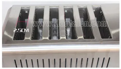 S/S Electric Wide Slot Bread Toaster Defrost Brushed Steel