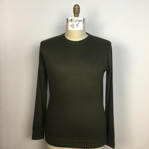 Pull à cou rond vert foncé pour hommes