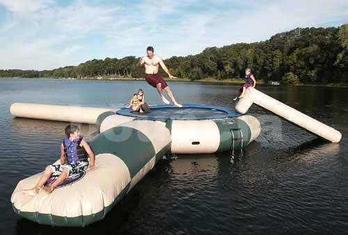 Inflatable Water Trampoline Combo Trc01 With Water Slide, Water Trampoline With Slide