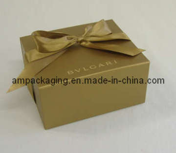 Rigid Paper Packaging Gift Box with Ribbon