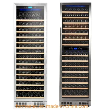Dual Zone Built-in Cooler Wine Fridge Vino Cooling Cabinet 160 Bottles 408L Wine Showcase