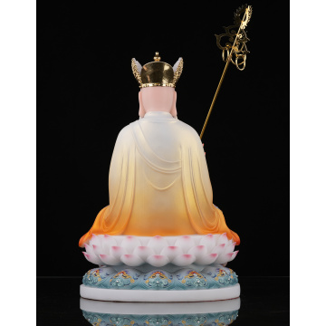 Белая мармуровая статуя Бодхісаттвы Кшыцігарбхі (сядзячая)