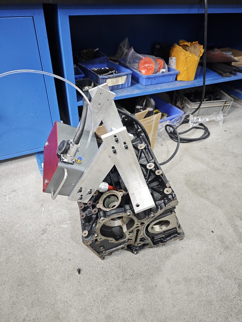 Customized Fixturing Implemented: Chuke Intelligent’s Pneumatic Marking System Tailored for Automotive Engine Processing