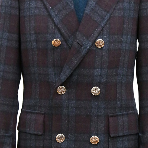 Custom Slim Fit Tweed Long Wool Coat