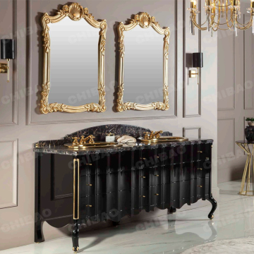 Luxury Classic Sanitary Ware Units: Bathroom Vanity with Double Sink and Wash Basin