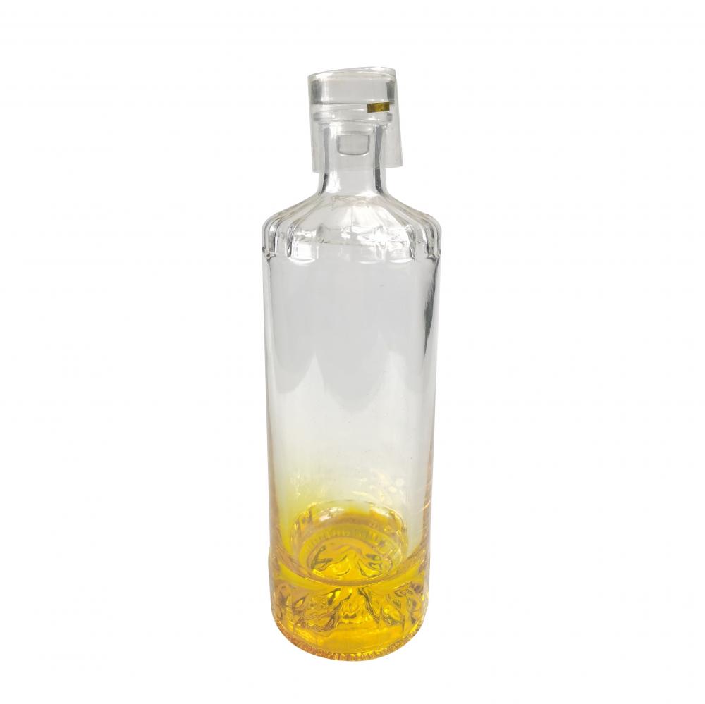 Empty Clear Thick Liquor Wine Glass Bottle