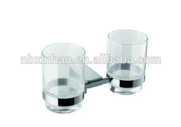 South Armerica elegant stylish bathroom wall fitting accessories chrome plating metal double tumbler holder