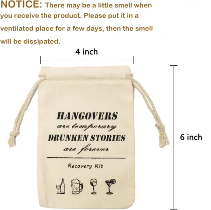 Bachelorette Hangover Kit Cotton Gift Bag