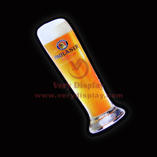 Paulaner led bottle display 4C screen printed