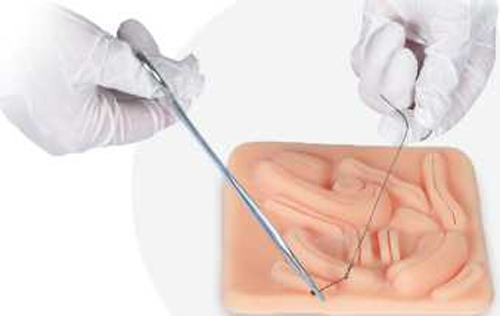 Suturing and knotting training pad