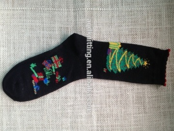 lady black christmas socks christmas tree socks AQD-WS-62