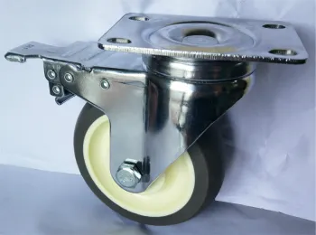 100kg/220lbs capacity 4'' TPR brake caster wheels
