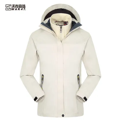 Windproof Custom Logo Hoodie Fleece Lining Jacket for Men - Winter Sports