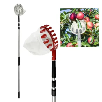 Eco-Friendly Telescopic Fruit Picker with Aluminum Pole and Basket - OEM Customizable