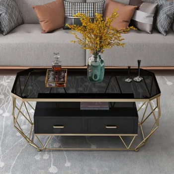 High-Quality Luxury Coffee Table with Stainless Steel Legs