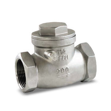200PSI/PN16 Swing Check Valve, Made of Stainless Steel, with Threaded Ends NPT/BSP and PTFE Gasket