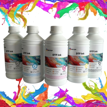 DTF स्याही - CMYK सफेद काला पीला सियान मैजेंटा: 100ml से 5 लीटर
